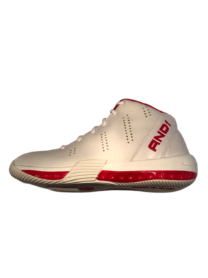 AND1 Basketbalschoen Rebel Mid Wit Rood D129BWR