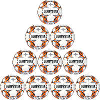 DerbyStar Voetbal Brillant TT AG Wit oranje 1132 10 stuks met gratis ballenzak en pomp