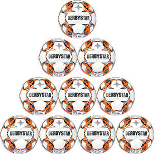 DerbyStar Voetbal Brillant TT AG Wit oranje 1132 10 stuks met gratis ballenzak en pomp