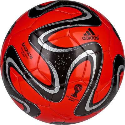 Adidas Voetbal Brazuca Replica Glider rood zwart zilver