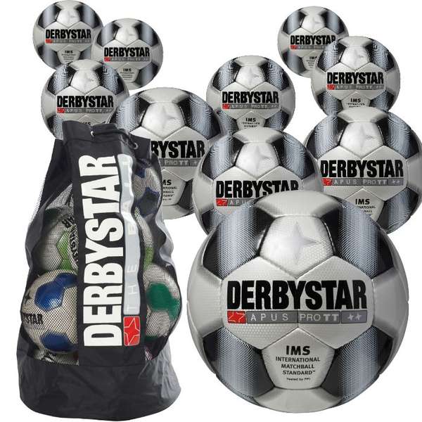Sterkte mengen Houden Derbystar Voetbal Apus Pro TT 10 stuks met ballenzak € 199,95 incl. BTW