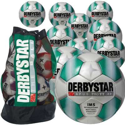 Derbystar Voetbal Apus Pro TT 10 stuks met gratis ballenzak en pomp