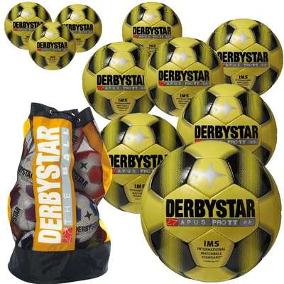 Derbystar Voetbal Apus Pro TT 10 stuks met gratis ballenzak en pomp