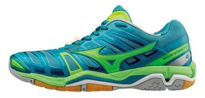 Mizuno Wave Stealth 4 Women turquoise groen geel