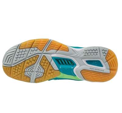 Mizuno Wave Stealth 4 Women turquoise groen geel
