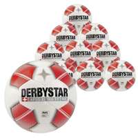 Derbystar Voetbal Apus X-Tra TT wit/rood 10 stuks met gratis ballenzak en pomp