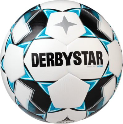 Derbystar Voetbal Brillant Light DB wit blauw zwart 1026 10 stuks met gratis ballenzak en pomp
