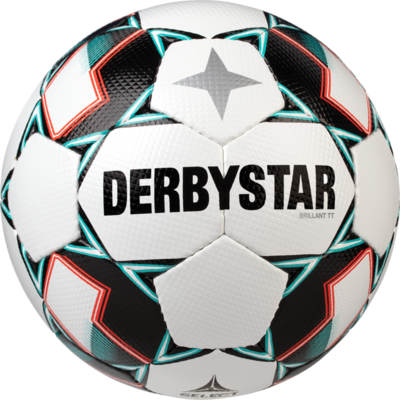 Derbystar Voetbal Brillant TT HS Wit groen zwart 1133 10 stuks met gratis ballenzak en pomp