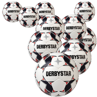 DerbyStar Voetbal Brillant TT AG Wit rood 1139 10 stuks met gratis ballenzak en pomp