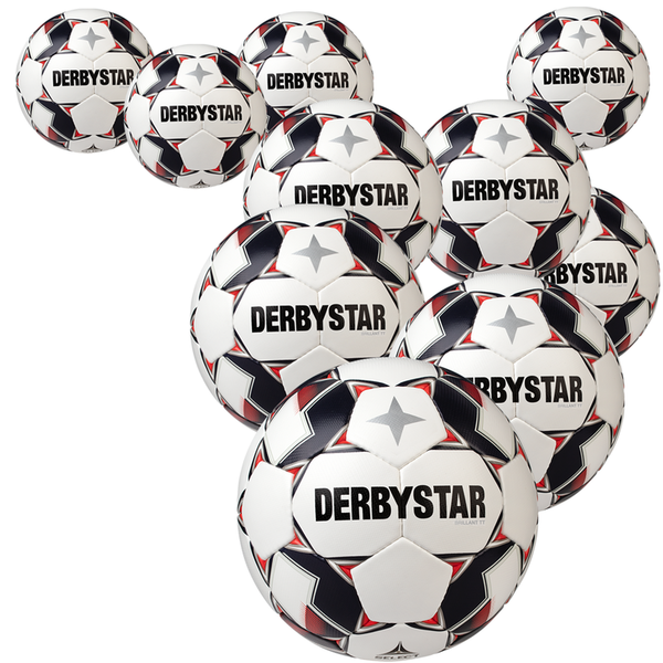 Geboorteplaats dynamisch Wrijven DerbyStar Voetbal Brillant TT DerbyStar AG Wit rood 1139 10 stuks met  ballenzak € 199,95 incl. BTW