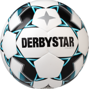 Derbystar Voetbal Brillant DB wit blauw zwart 1147 10 stuks met gratis ballenzak en pomp