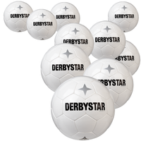 Derbystar Voetbal Brillant TT Wit 10 stuks met gratis ballenzak en pomp