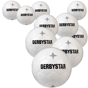 Derbystar Voetbal Brillant TT Wit 10 stuks met gratis ballenzak en pomp