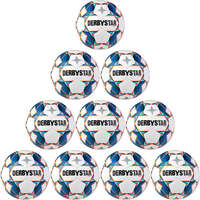 Derbystar Voetbal Stratos V20 S-Light Wit blauw oranje 1038 10 stuks met gratis ballenzak en pomp