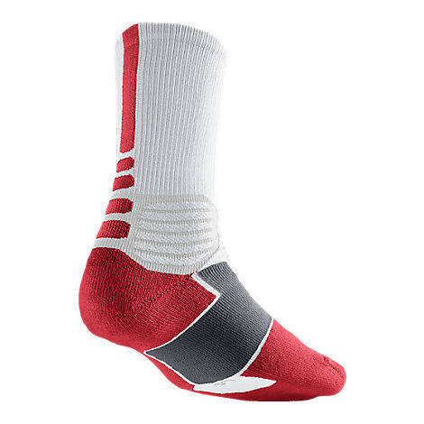 Nike Basketbal Sokken Hyperelite Wit/Rood/Zwart