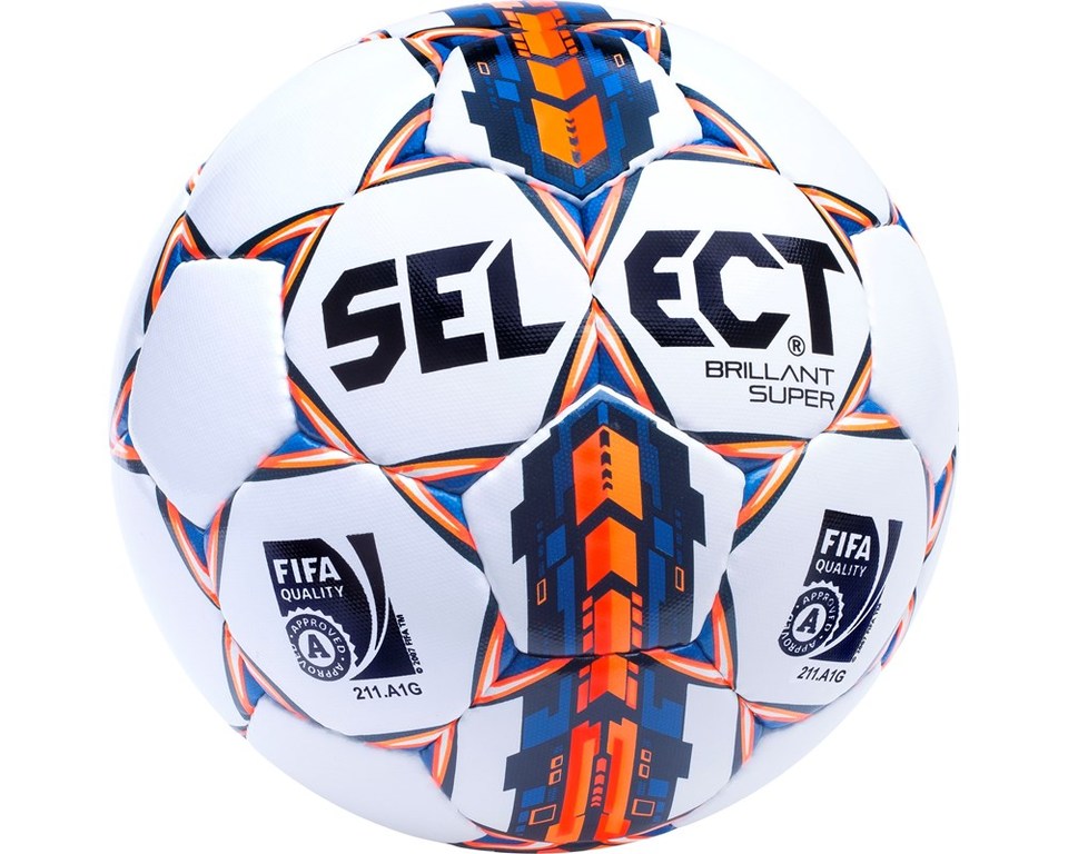 Select Voetbal Brillant Super Wit-Blauw-Oranje