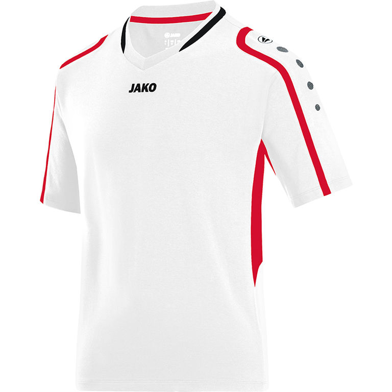 Jako Shirt Block Heren Wit-Rood-Zwart