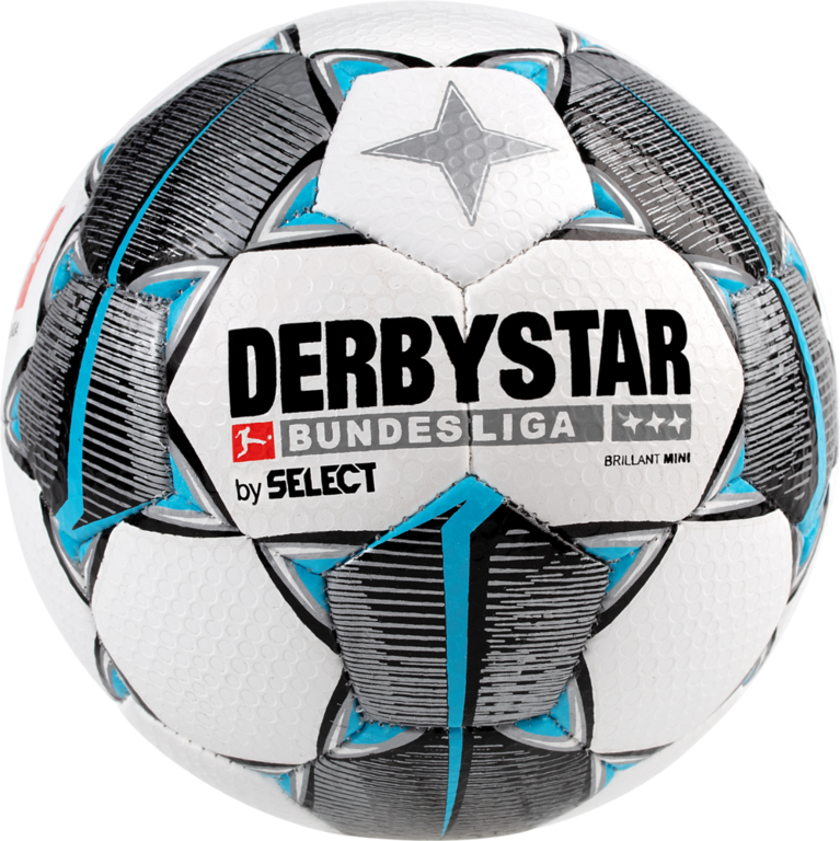 Derbystar Mini Voetbal Bundesliga Brillant Mini Wit zwart petrolblauw maat 1